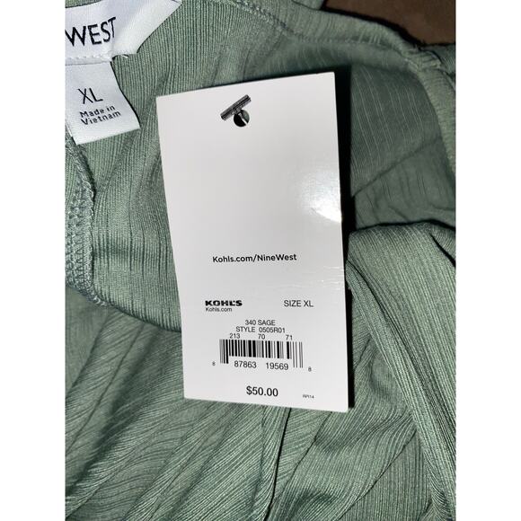 NWT $50 Nine West size XL Sage Green Long Sleeve Midi/Maxi Dress - Picture 10 of 12